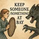 keep someone/something at bay
