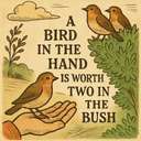 A bird in the hand is worth two in the bush