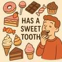 has a sweet tooth