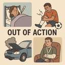 out of action