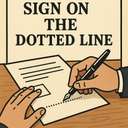 sign on the dotted line
