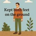 kept both feet on the ground