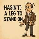 hasn’t (got) a leg to stand on