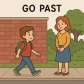 go past