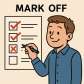 mark off