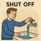shut off
