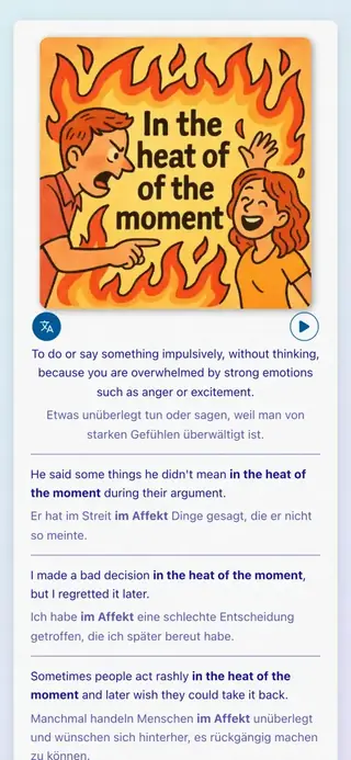 English Idioms in Action: Screenshot der App 4