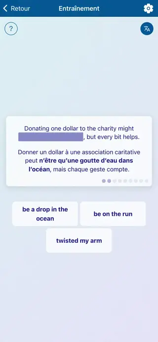 Capture d’écran de l’application