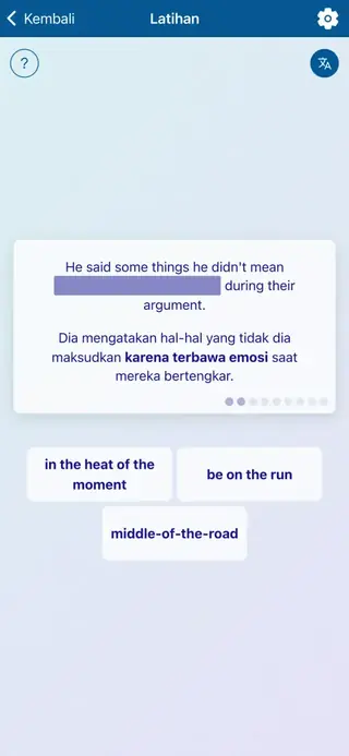 English Idioms in Action: Tangkapan layar aplikasi 5