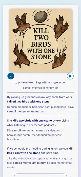 English Idioms in Action: Tangkapan layar aplikasi 6