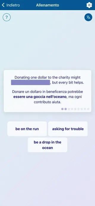 Schermata dell'app
