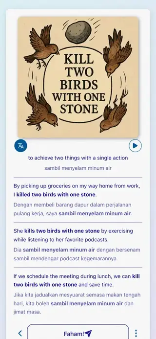 English Idioms in Action: Tangkapan skrin aplikasi 6
