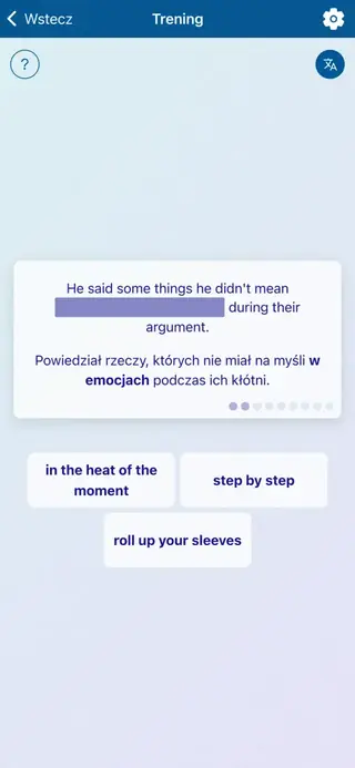 English Idioms in Action: Zrzut ekranu aplikacji 5