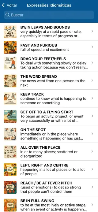 Captura de ecrã do app