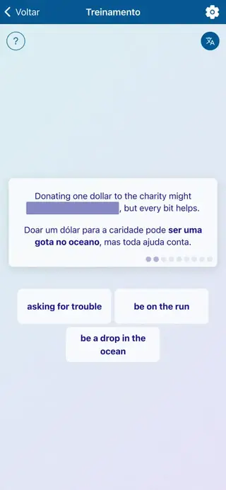 Captura de ecrã do app