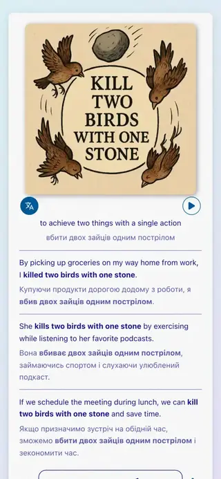 English Idioms in Action: Знімок екрана застосунку 6