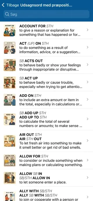 Phrasal Verbs in Action: Skærmbillede af appen 1