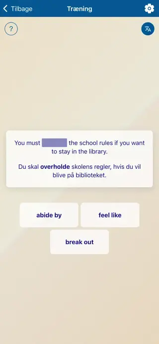 Phrasal Verbs in Action: Skærmbillede af appen 5
