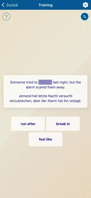 Phrasal Verbs in Action: Screenshot der App 4