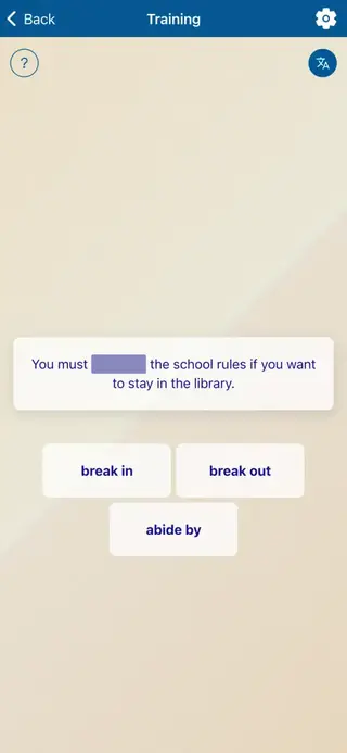Phrasal Verbs in Action: App screenshot 5