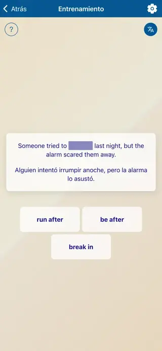 Phrasal Verbs en Acción: Captura de pantalla de la aplicación 4