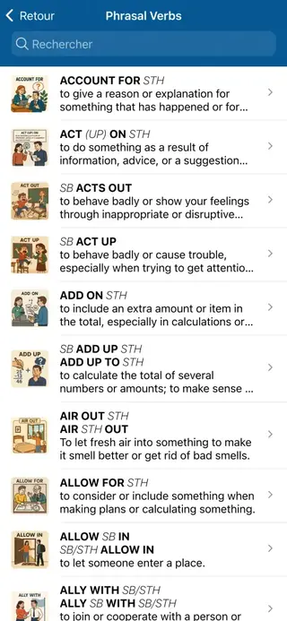 Phrasal Verbs in Action: Capture d’écran de l’application 1