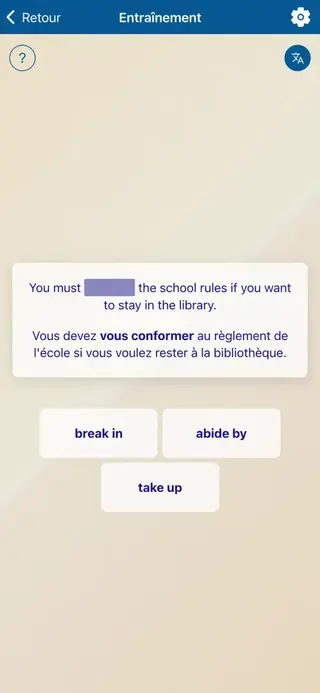 Phrasal Verbs in Action: Capture d’écran de l’application 5