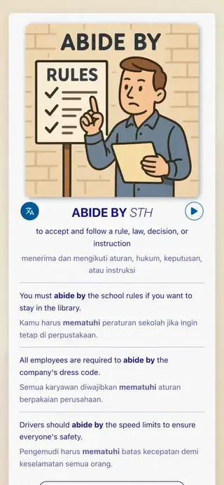 Phrasal Verbs in Action: Tangkapan layar aplikasi 2