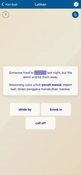Phrasal Verbs in Action: Tangkapan skrin aplikasi 4