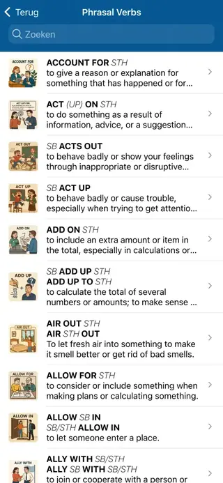 Phrasal Verbs in Action: Schermafbeelding van de app 1