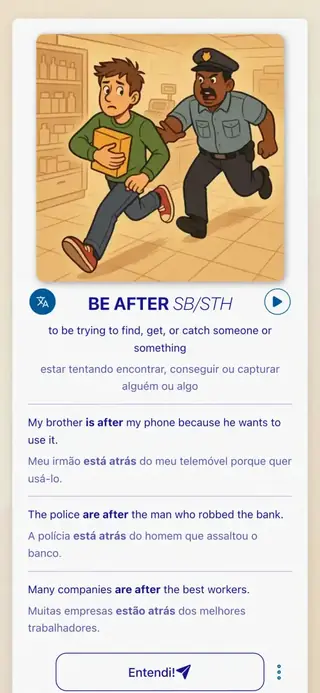 Phrasal Verbs em Ação: Captura de ecrã do app 3