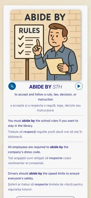Phrasal Verbs în Acțiune: Captură de ecran din aplicație 2