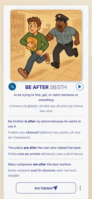 Phrasal Verbs în Acțiune: Captură de ecran din aplicație 3