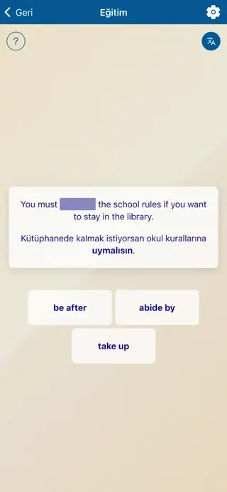 Phrasal Verbs in Action: Uygulama ekran görüntüsü 5